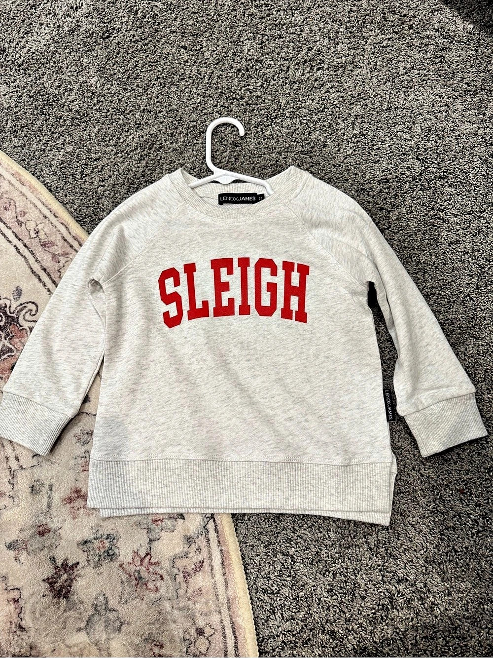 Lenox James Girls 3T Gray SLEIGH Sweatshirt Like New